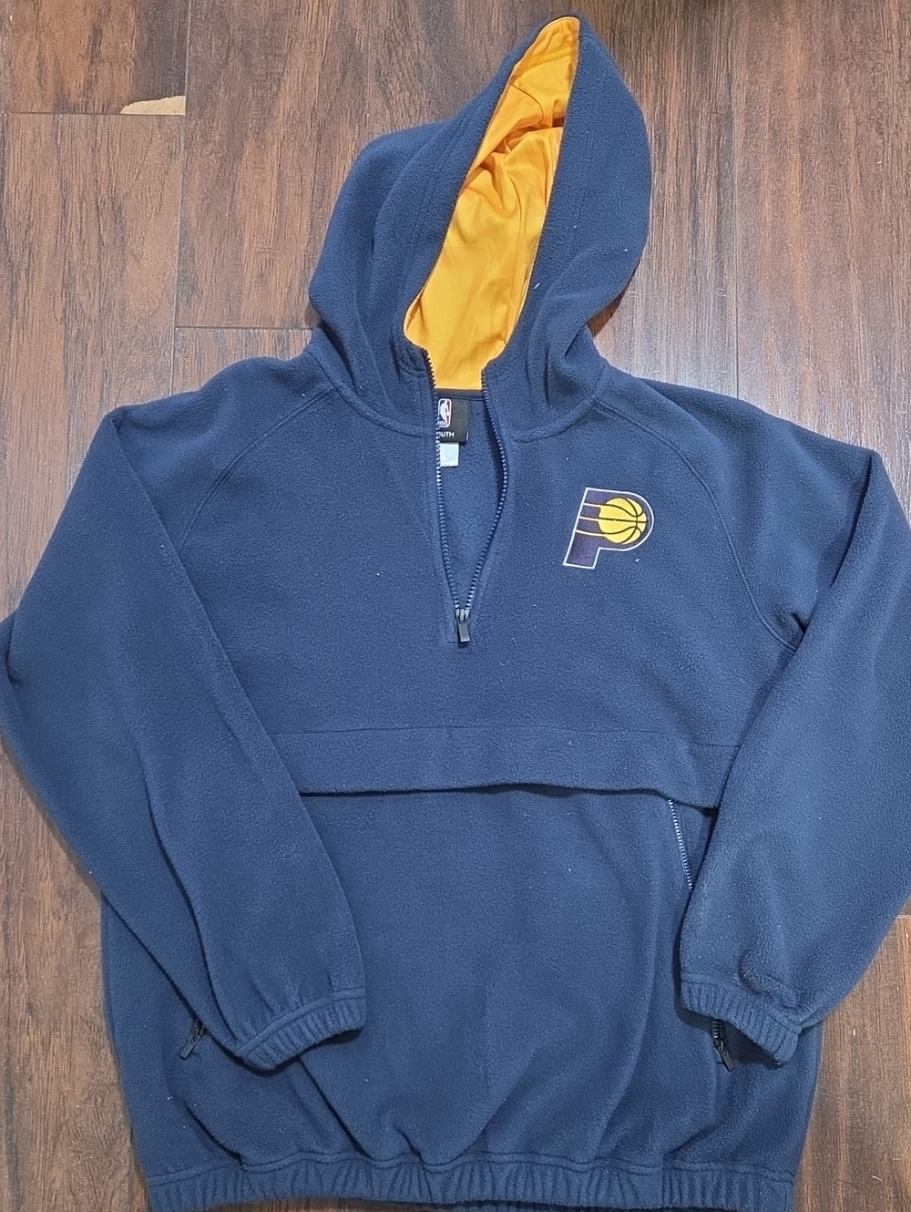 NBA Youth Navy Half-Zip Hoodie with Gold Hood Lining
